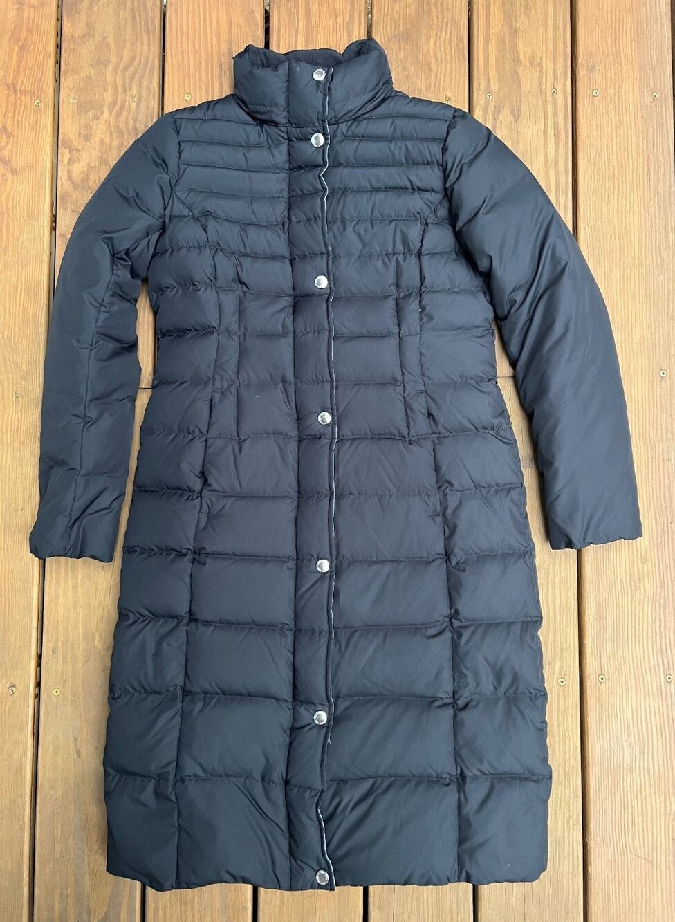 Lands End Black Heavyweight Down Winter Parka / Long Jacket (Women's Small 6-8)